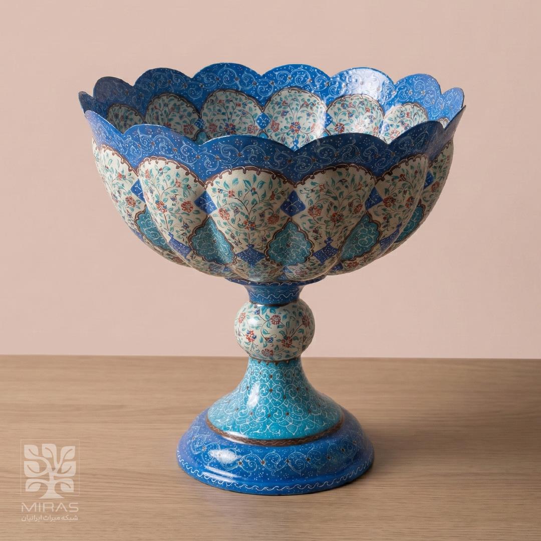 آجیل خوری مینا کاری پایه بلند خیلی بزرگ سایز ۳۰