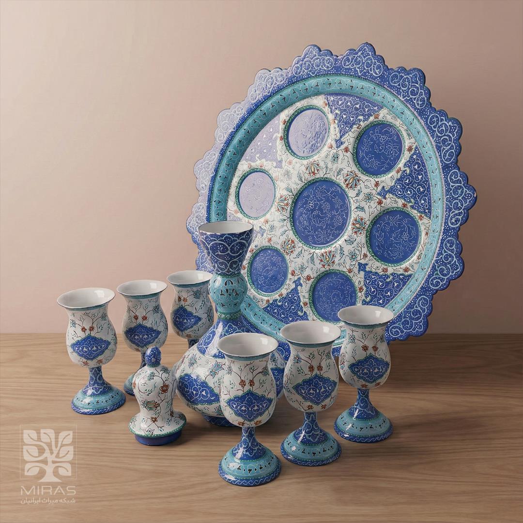 ست شربت خوری و لیوان مینا کاری سایز ۳۰ و ۱۰