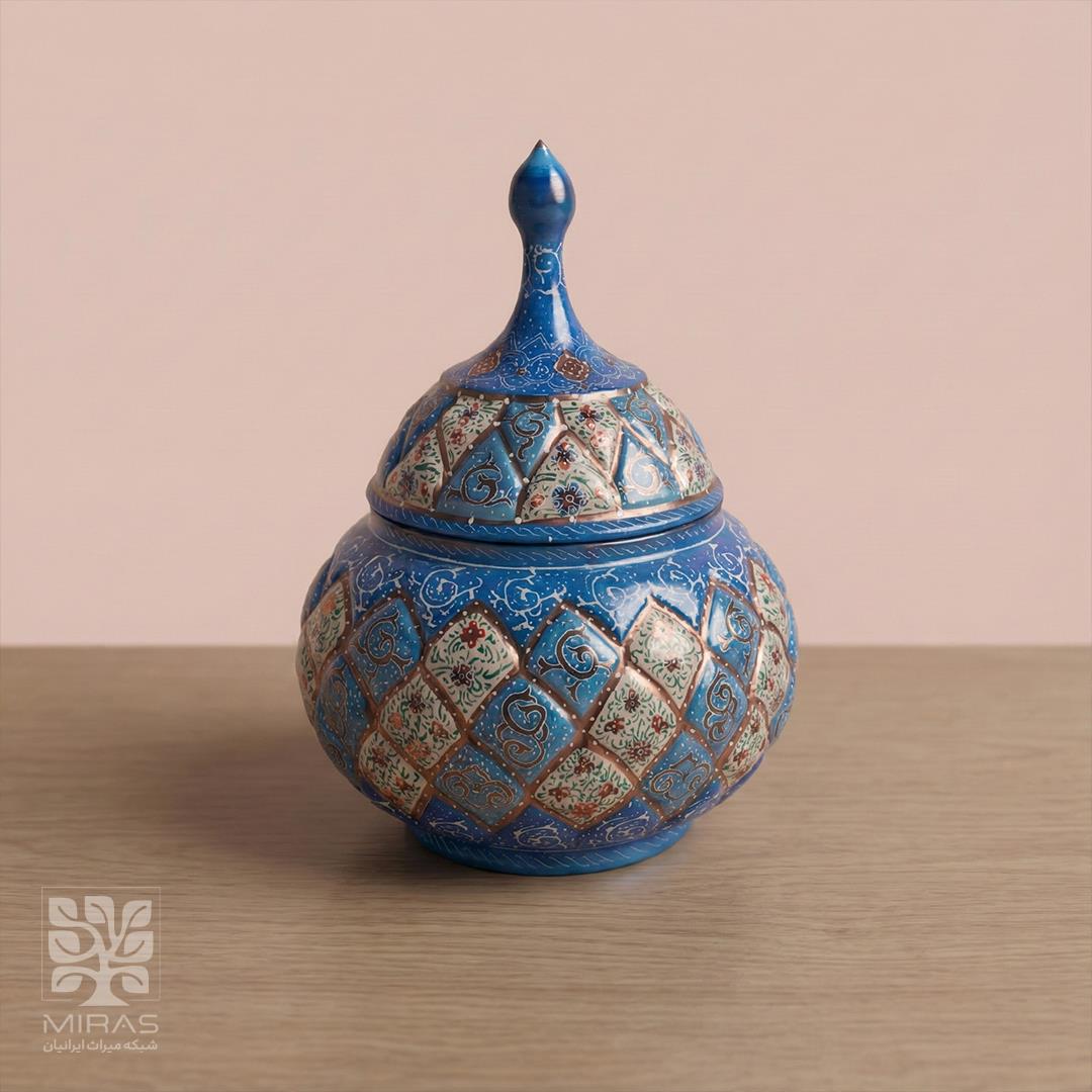 قندان مینا کاری ساده متوسط سایز ۲۵