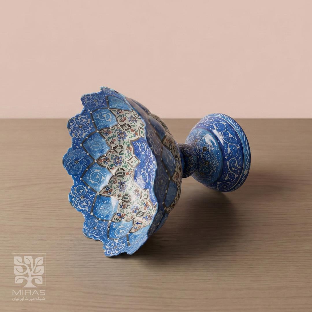 آجیل خوری مینا کاری پایه دار کوچک سایز ۱۳