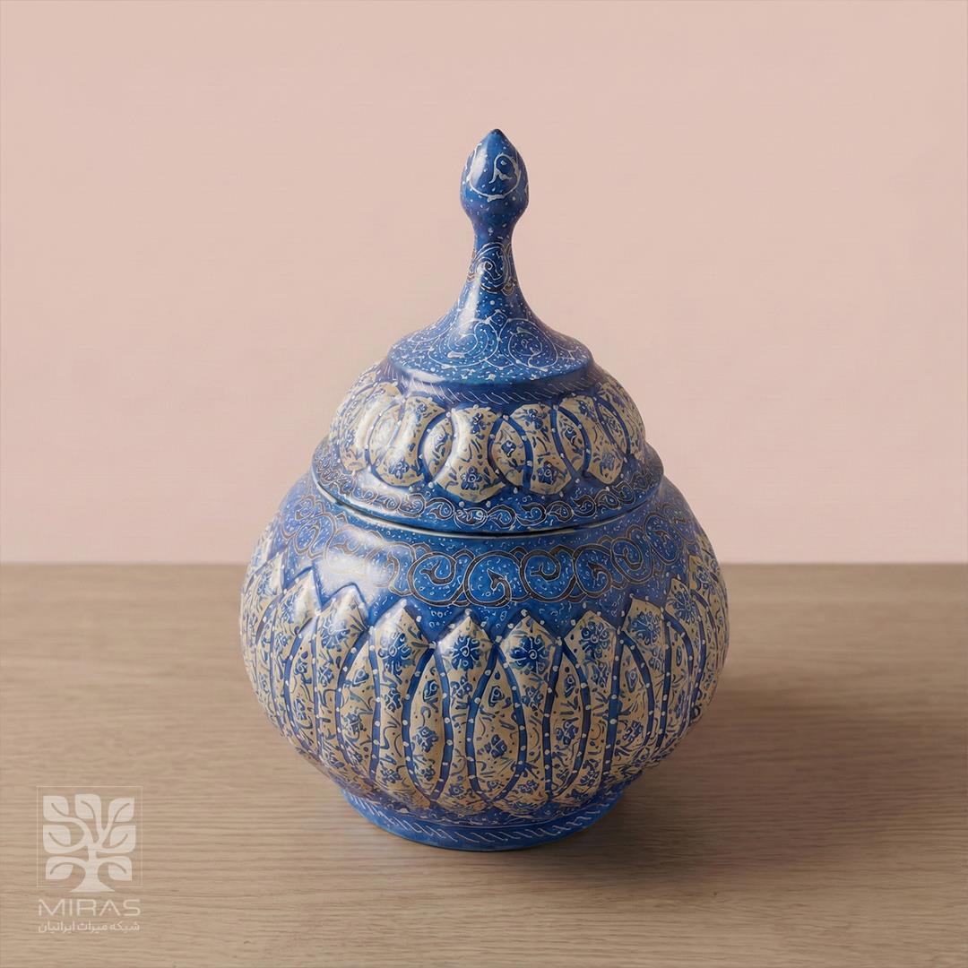 قندان ساده مینا کاری متوسط سایز ۲۰