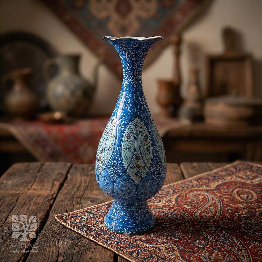 گلدان تک مینا کاری بزرگ سایز ۲۶