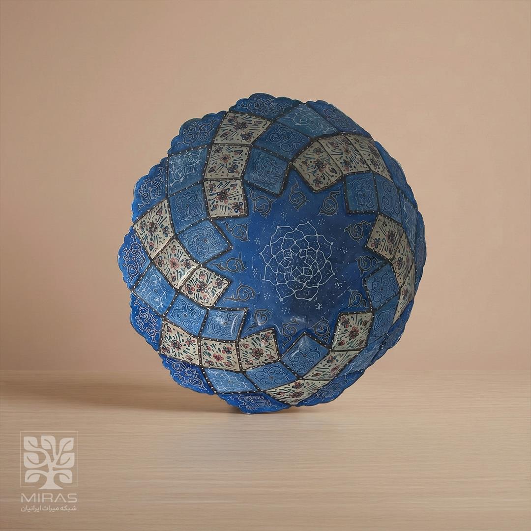 آجیل خوری مینا کاری پایه کوتاه بزرگ سایز ۱۸