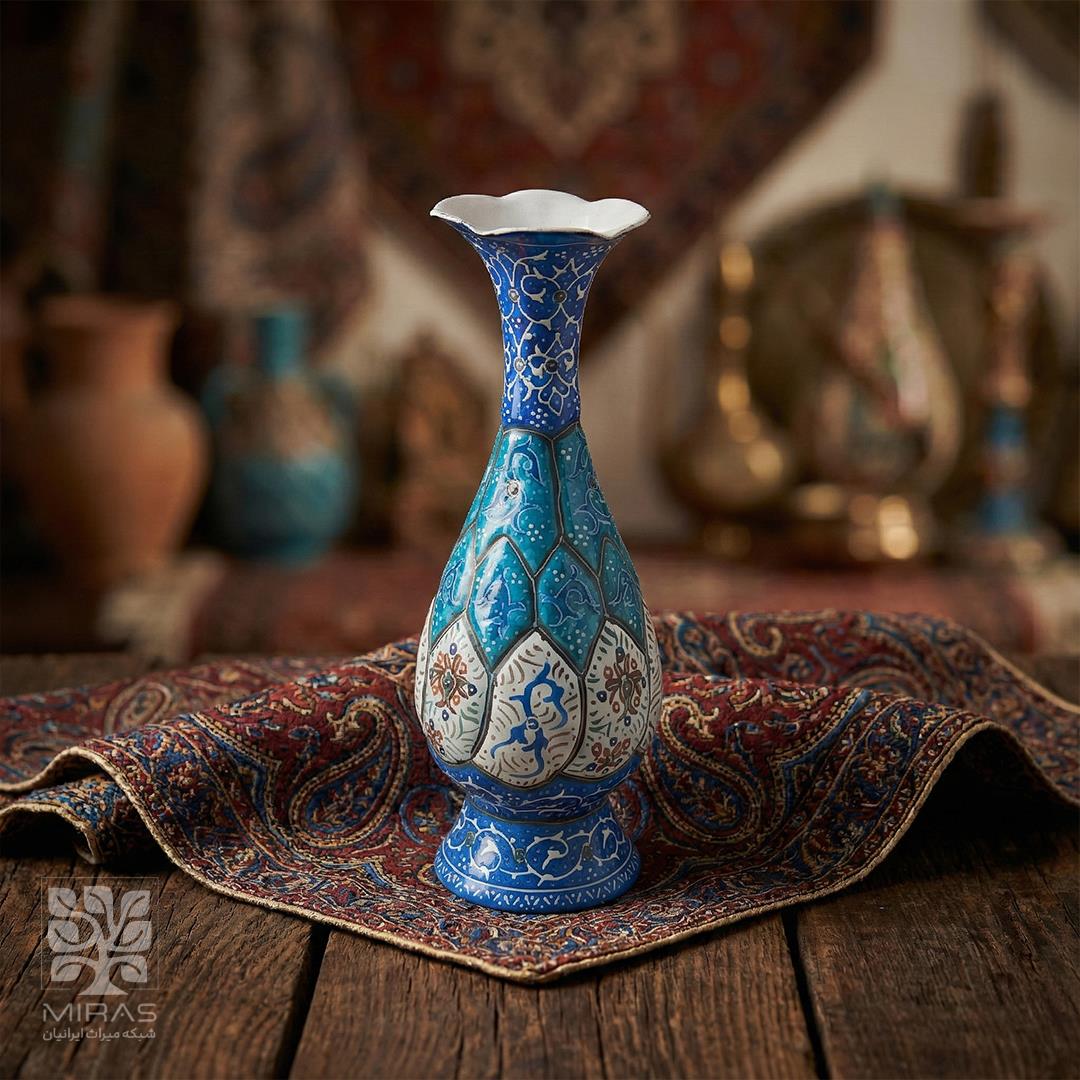 گلدان تک مینا کاری کوچک سایز ۱۶