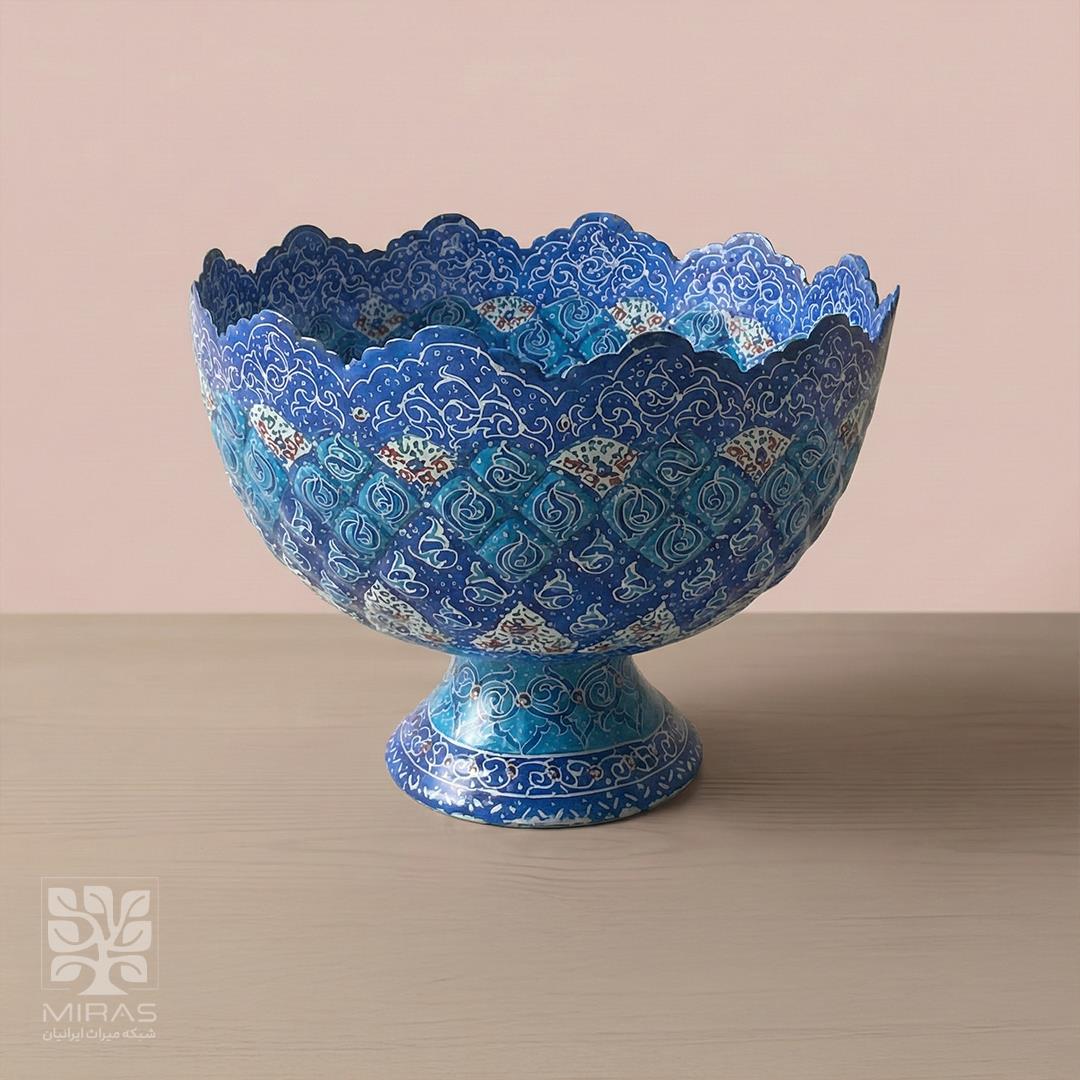 آجیل خوری مینا کاری پایه کوتاه متوسط سایز ۱۵