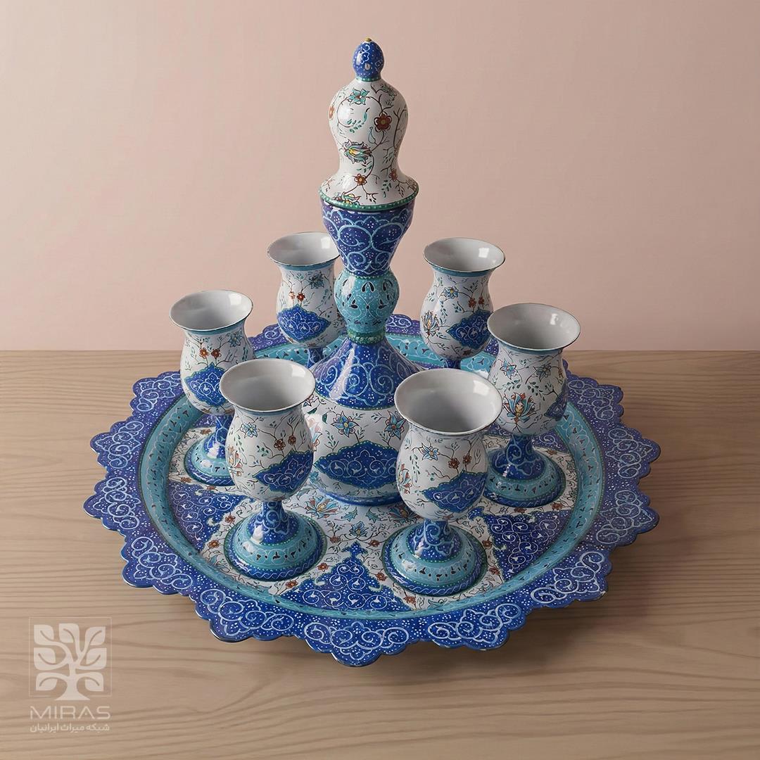 ست شربت خوری و لیوان مینا کاری سایز ۳۰ و ۱۰