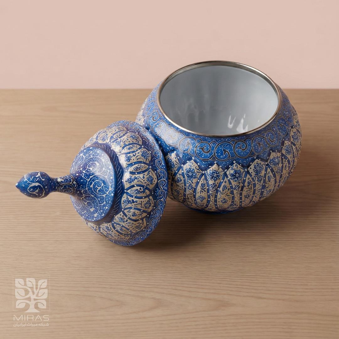 قندان ساده مینا کاری متوسط سایز ۲۰