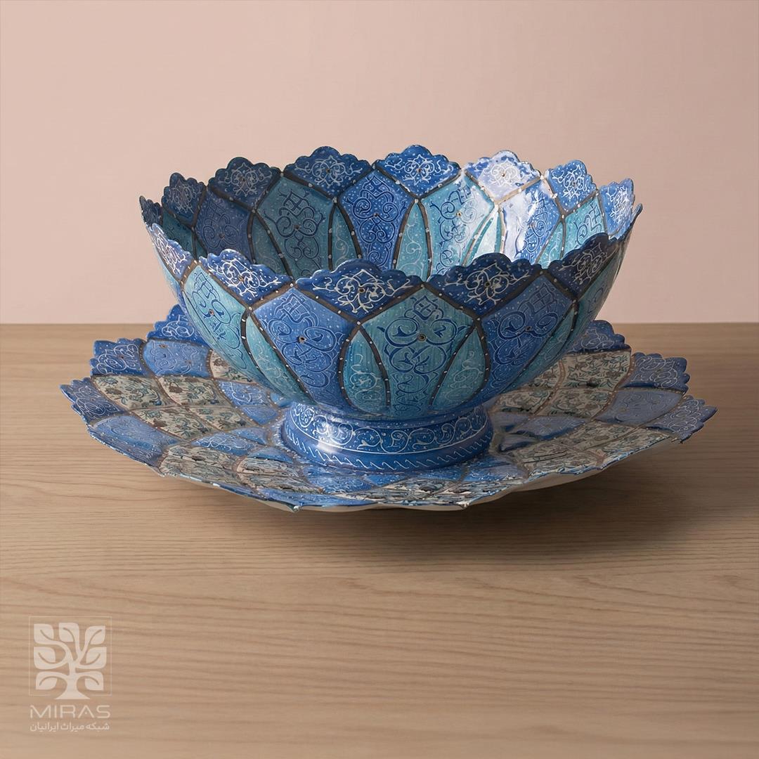 کاسه بشقاب مینا کاری متوسط سایز ۲۲ و ۲۸