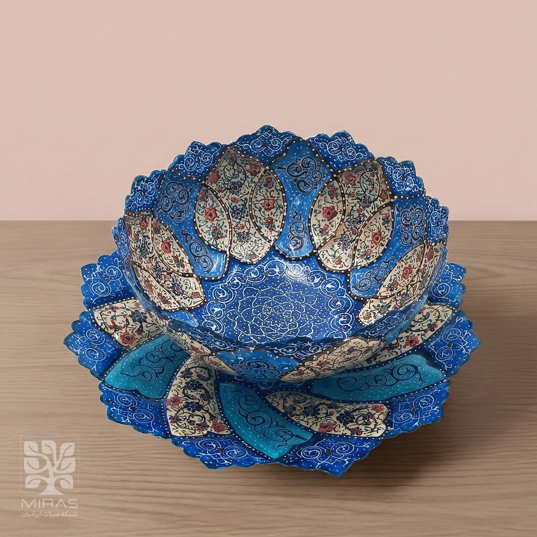 کاسه بشقاب مینا کاری کوچک سایز ۱۸ و ۲۲