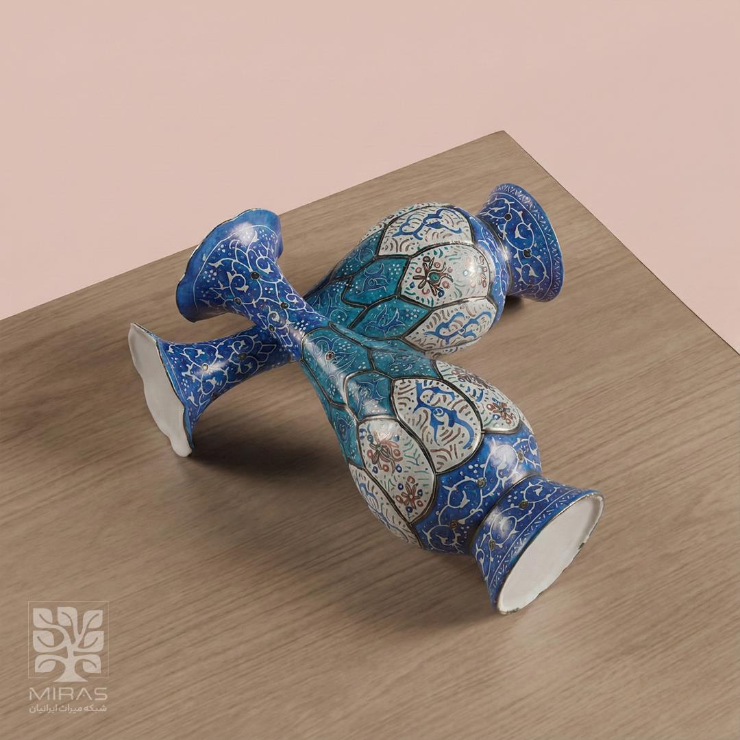 گلدان جفت مینا کاری کوچک سایز ۱۶