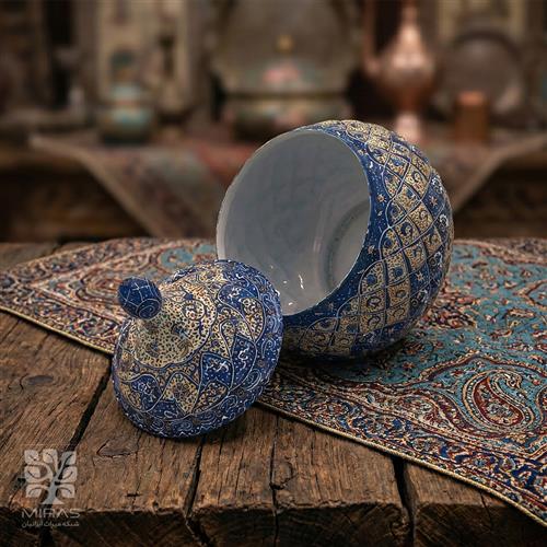 قندان ساده مینا کاری کوچک سایز ۱۳