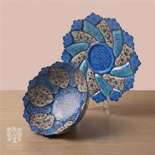 کاسه بشقاب مینا کاری کوچک سایز ۱۸ و ۲۲