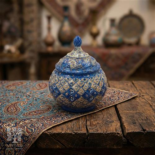 قندان ساده مینا کاری کوچک سایز ۱۳