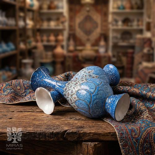 گلدان جفت مینا کاری بزرگ سایز ۲۶