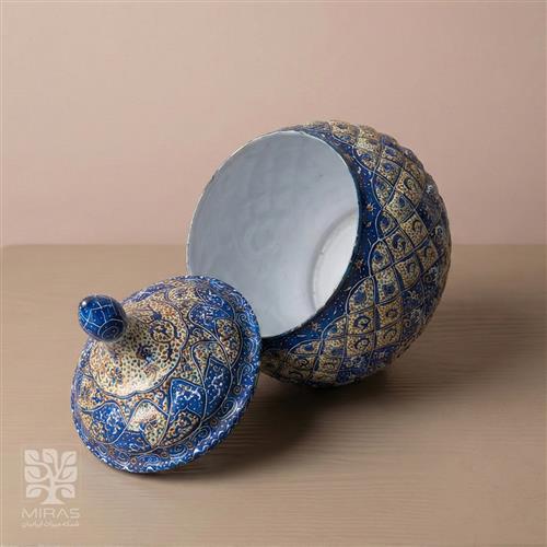 قندان ساده مینا کاری کوچک سایز ۱۳