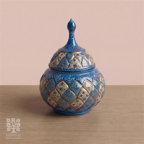 قندان مینا کاری ساده متوسط سایز ۲۵