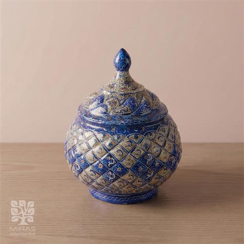 قندان ساده مینا کاری کوچک سایز ۱۳