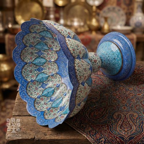 آجیل خوری مینا کاری پایه بلند خیلی بزرگ سایز ۳۰