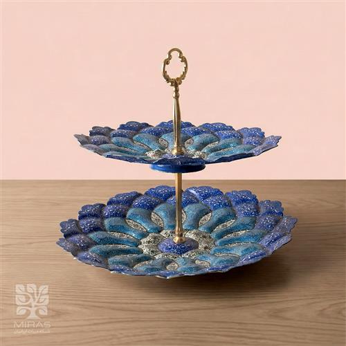 شیرینی خوری ۲ طبقه مینا کاری سایز ۲۶