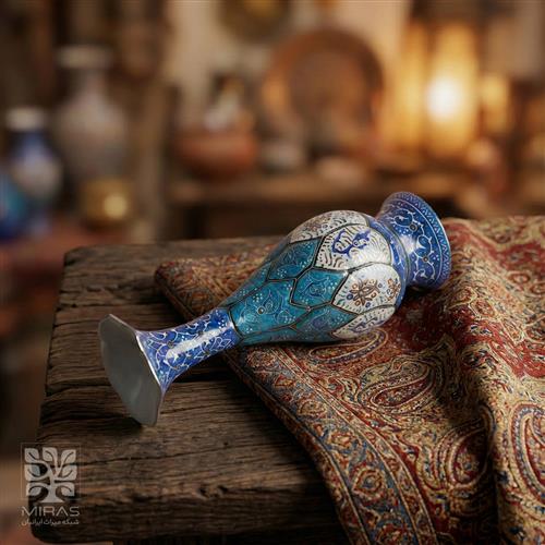 گلدان تک مینا کاری کوچک سایز ۱۶