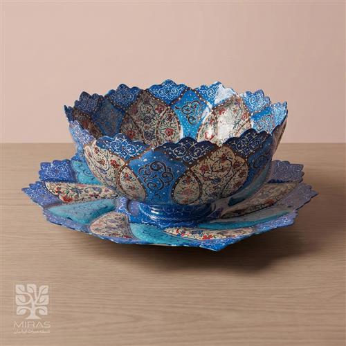 کاسه بشقاب مینا کاری کوچک سایز ۱۸ و ۲۲