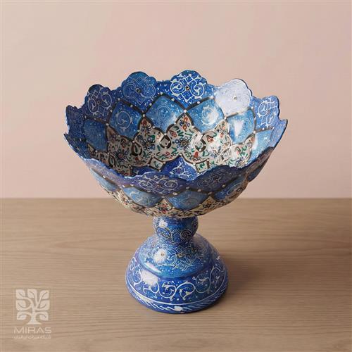 آجیل خوری مینا کاری پایه دار کوچک سایز ۱۳