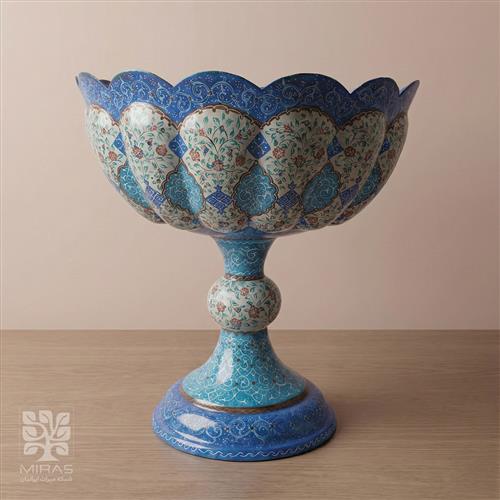 آجیل خوری مینا کاری پایه بلند خیلی بزرگ سایز ۳۰