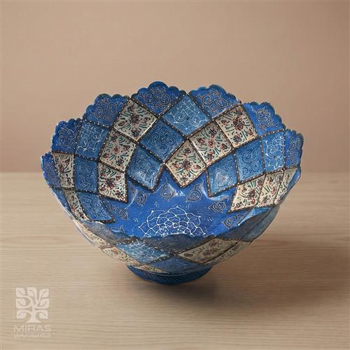 آجیل خوری مینا کاری پایه کوتاه بزرگ سایز ۱۸