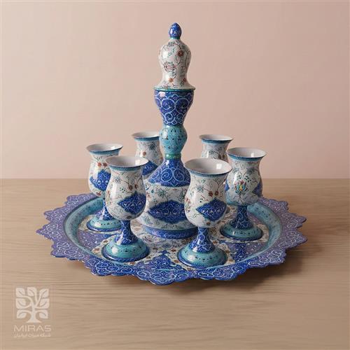 ست شربت خوری و لیوان مینا کاری سایز ۳۰ و ۱۰