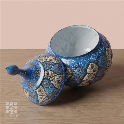 قندان مینا کاری ساده متوسط سایز ۲۵