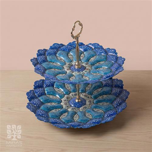 شیرینی خوری ۲ طبقه مینا کاری سایز ۲۶