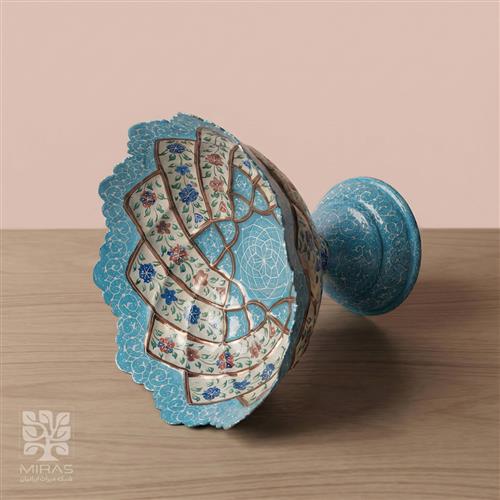 آجیل خوری مینا کاری پایه دار متوسط سایز ۱۵