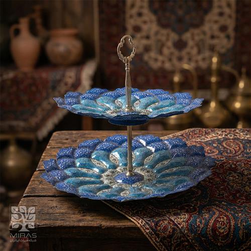 شیرینی خوری ۲ طبقه مینا کاری سایز ۲۶