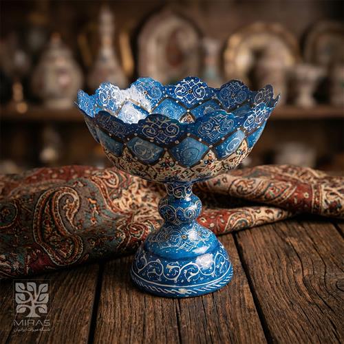 آجیل خوری مینا کاری پایه دار کوچک سایز ۱۳