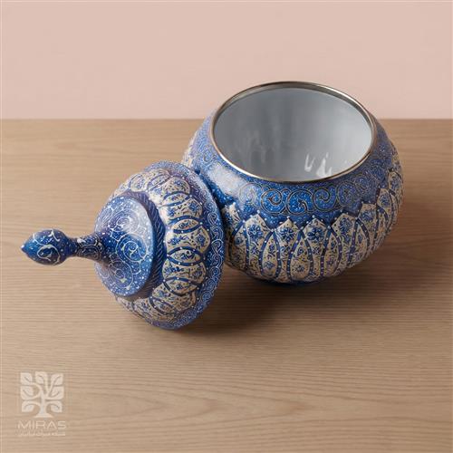 قندان ساده مینا کاری متوسط سایز ۲۰