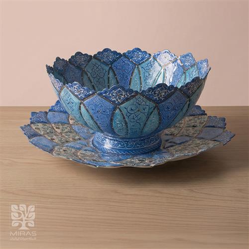 کاسه بشقاب مینا کاری متوسط سایز ۲۲ و ۲۸