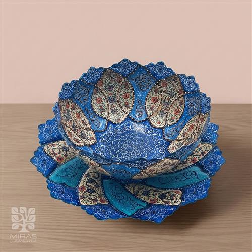 کاسه بشقاب مینا کاری کوچک سایز ۱۸ و ۲۲