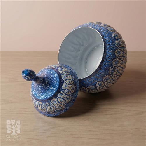 قندان ساده مینا کاری متوسط سایز ۲۰