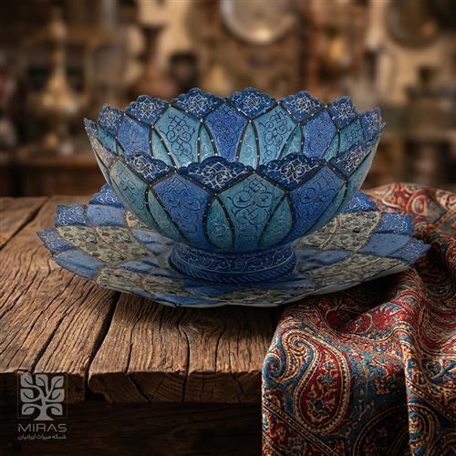 کاسه بشقاب مینا کاری متوسط سایز ۲۲ و ۲۸