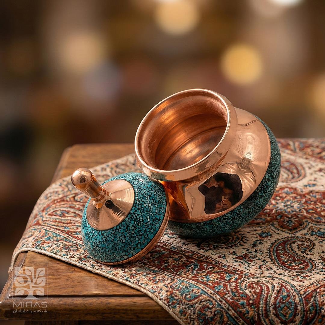 قندان فیروزه سفینه‌ای کوچک سایز ۱۸