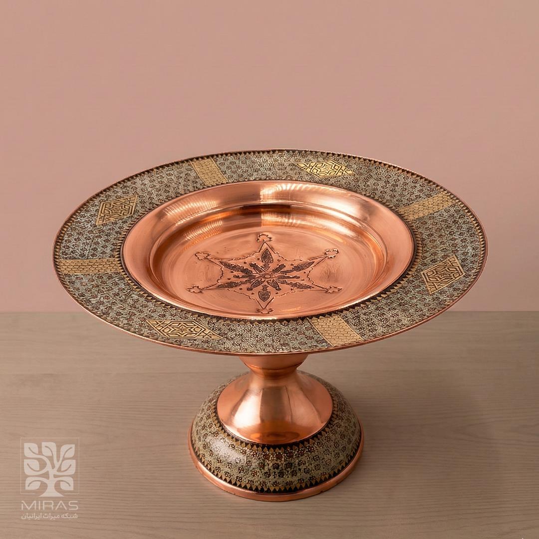 شیرینی خوری مس و خاتم ساده سایز ۳۰