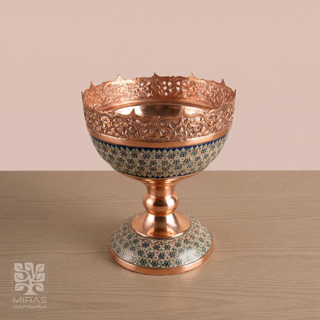 آجیل خوری مس و خاتم سایز ۱۳