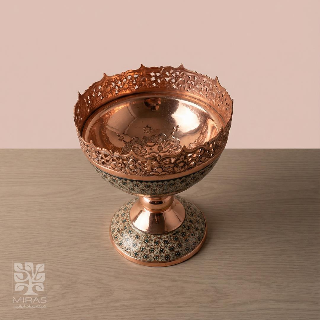 آجیل خوری مس و خاتم سایز ۱۳