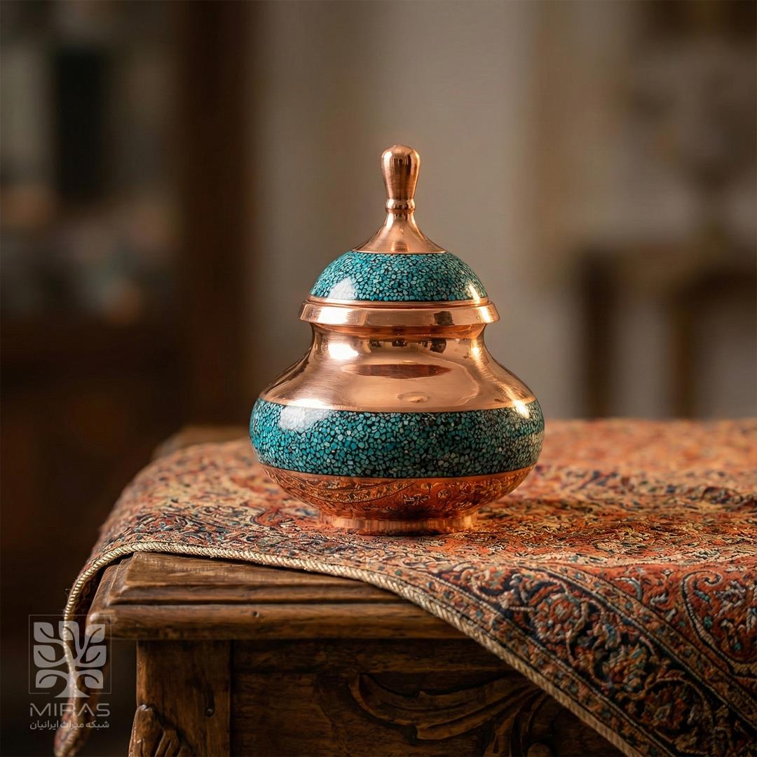 قندان فیروزه سفینه‌ای کوچک سایز ۱۸