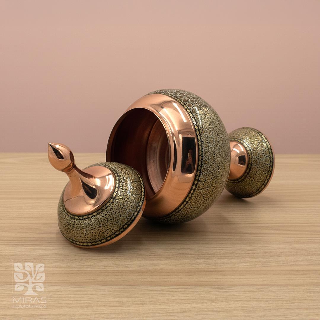 شکلات خوری مس و خاتم متوسط سایز ۳۰