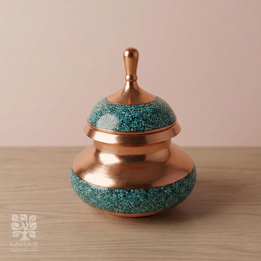 قندان فیروزه سفینه‌ای متوسط سایز ۲۰