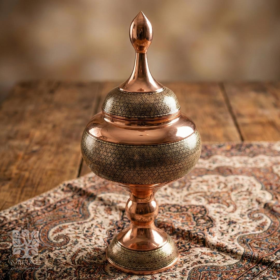 شکلات خوری مس و خاتم بزرگ سایز ۴۰