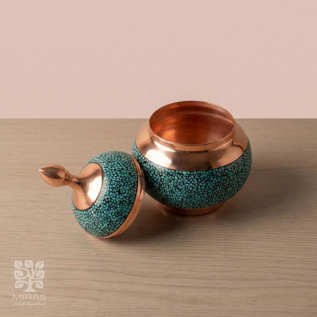 قندان فیروزه ساده کوچک سایز ۱۶