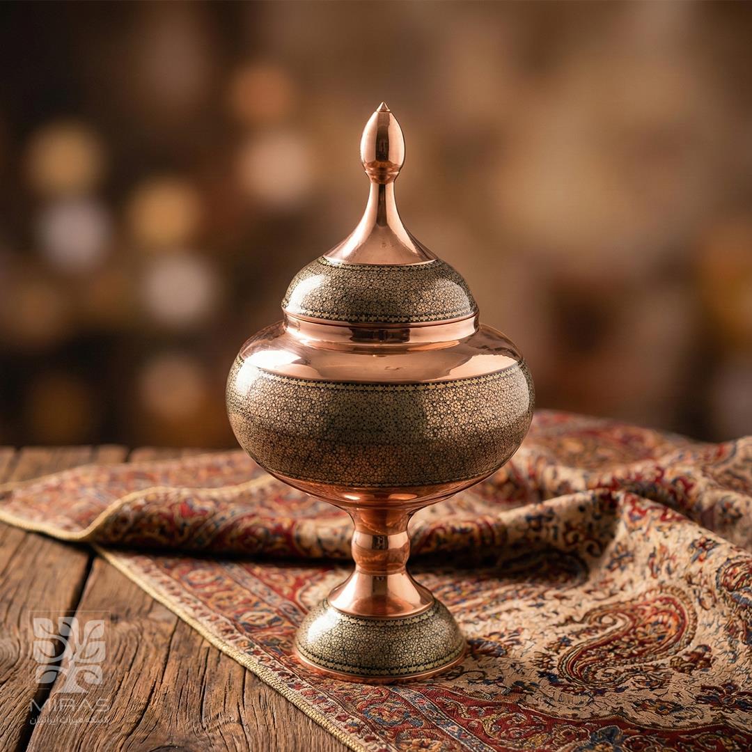 شکلات خوری مس و خاتم کوچک سایز ۲۰