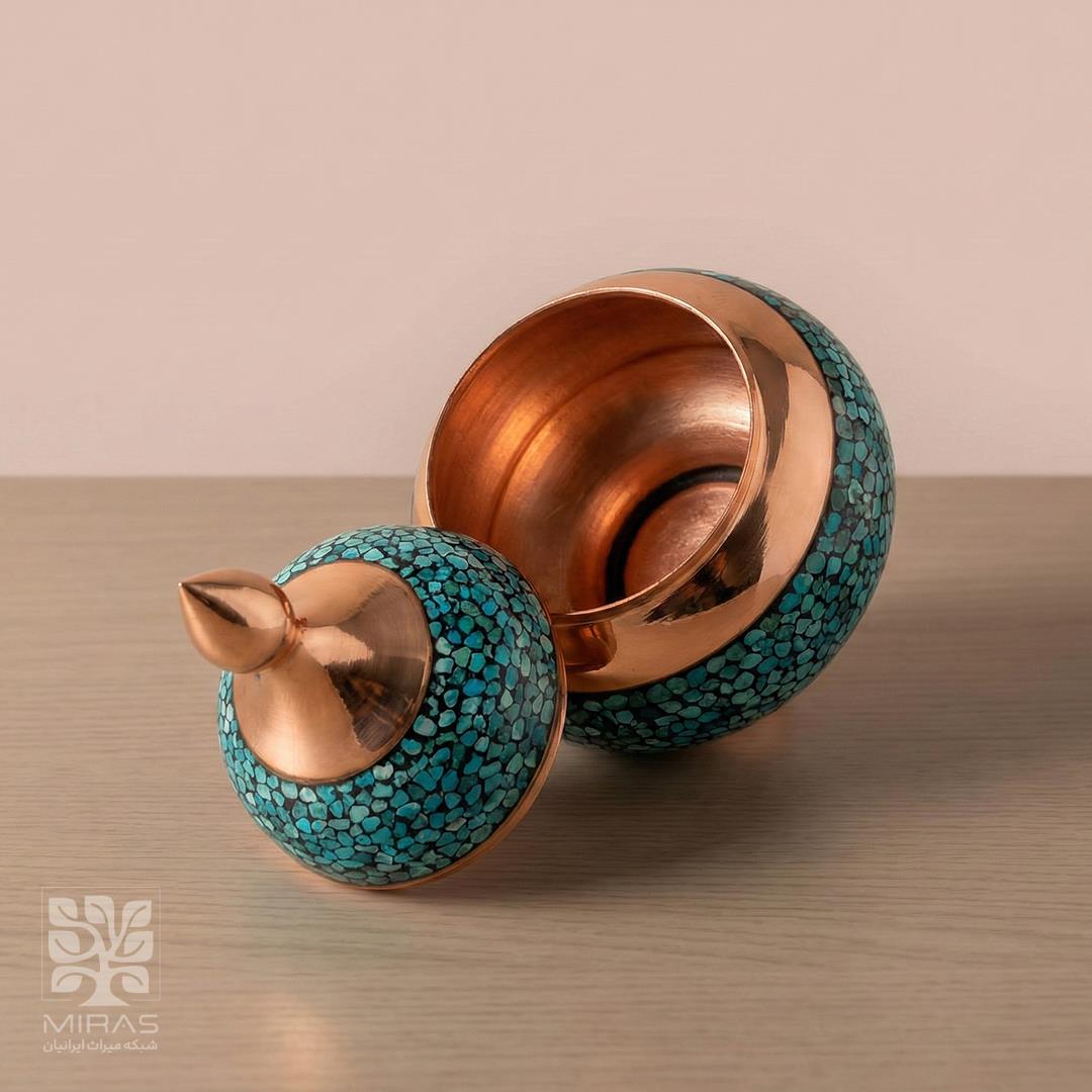 قندان فیروزه ساده متوسط سایز ۲۲